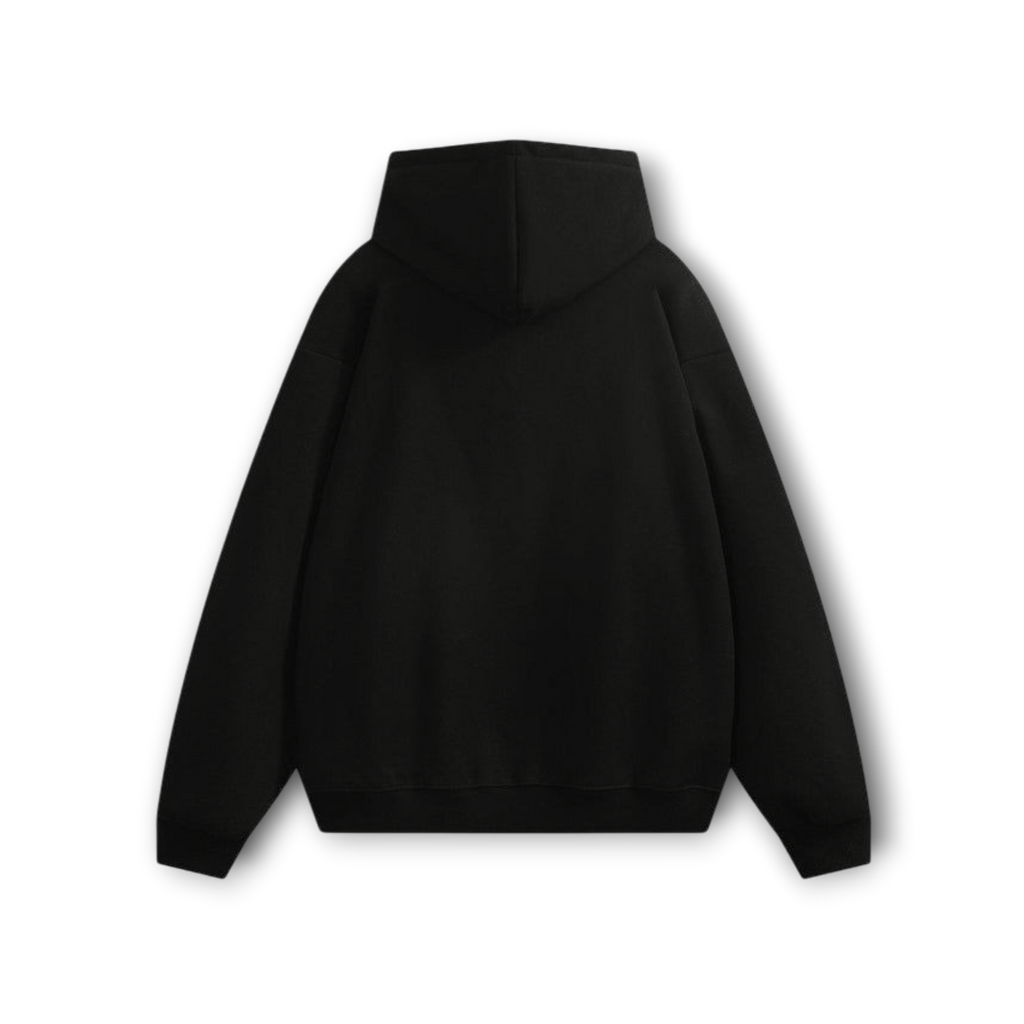 FITTAGE MIDWEIGHT UNISEX BLACK ZIPPER HOODIE