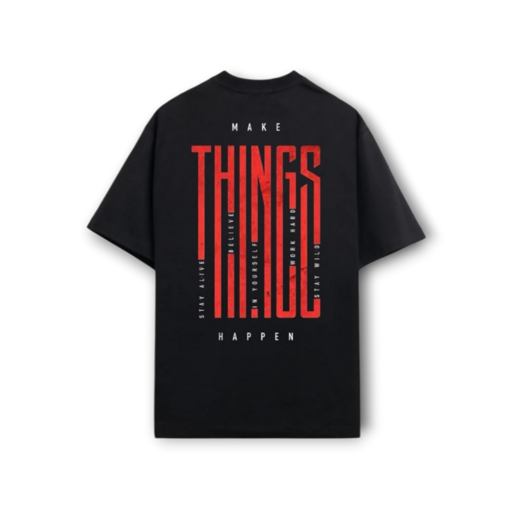 UNISEX RELAX FIT GRAPHIC TEE - BLACK