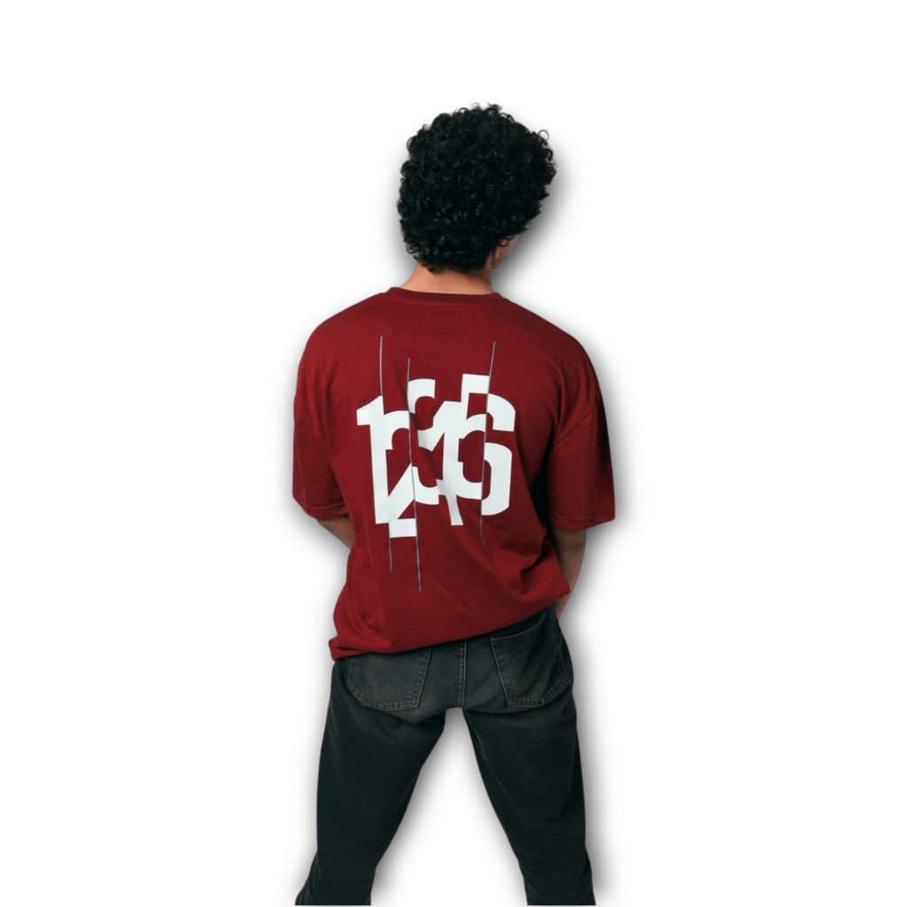 DROP SHOULDER GRAPHIC TEE - Red