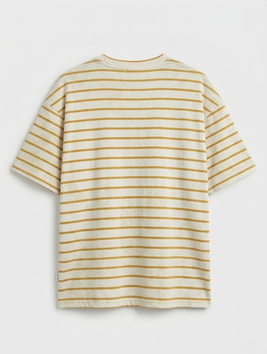 Beyond Unisex Striped Tee - Beige - Fittage